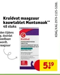 Aanbieding: maagzuur kauwtablet Muntsmaak