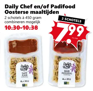 Aanbieding: Daily Chef en/of Padifood Oosterse maaltijden