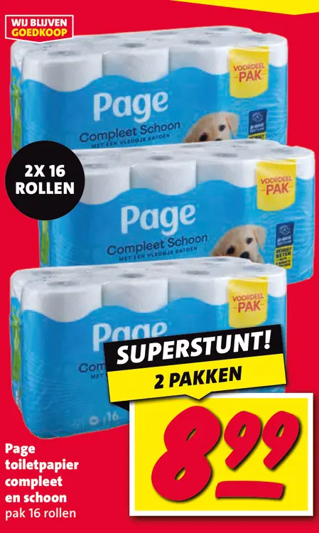 Aanbieding: toiletpapier compleet en schoon