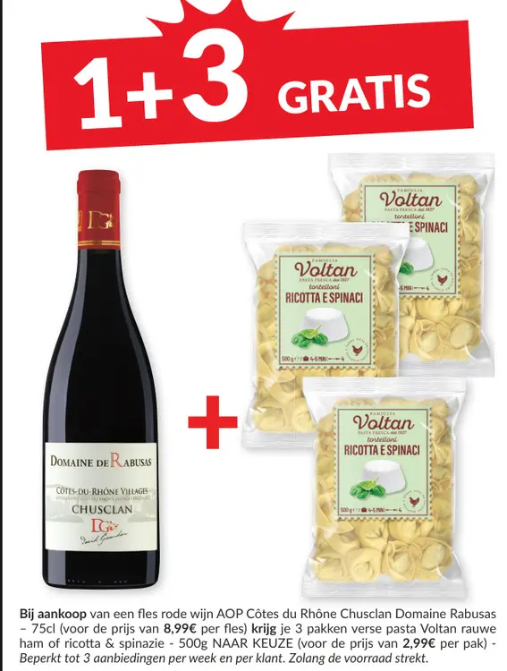 Promotie: Rode wijn AOP Côtes du Rhône Chusclan Domaine Rabusas