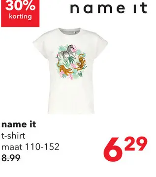 Aanbieding: Name it meisjes T-shirt met opdruk wit