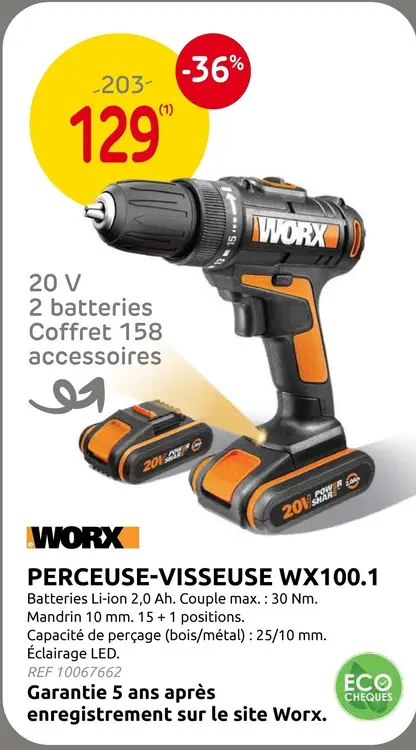 Offre: Perceuse-visseuse wx100.1
