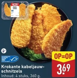 Aanbieding: Krokante kabeljauw-schnitzels