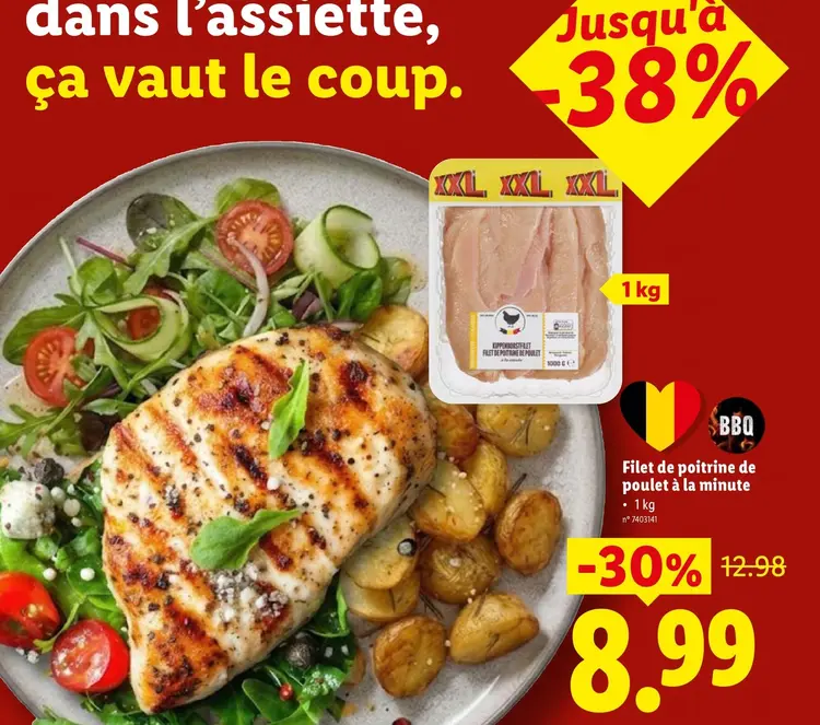 Offre: Filet de poitrine de poulet à la minute