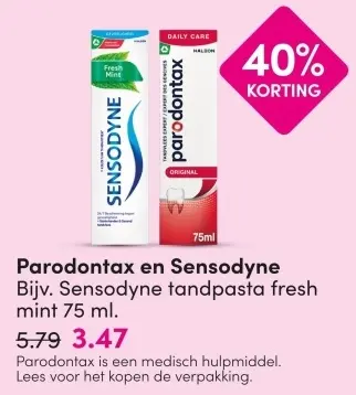 Aanbieding: Parodontax en Sensodyne