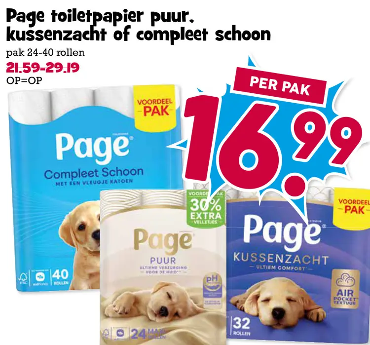Aanbieding: Toiletpapier puur, kussenzacht of compleet schoon