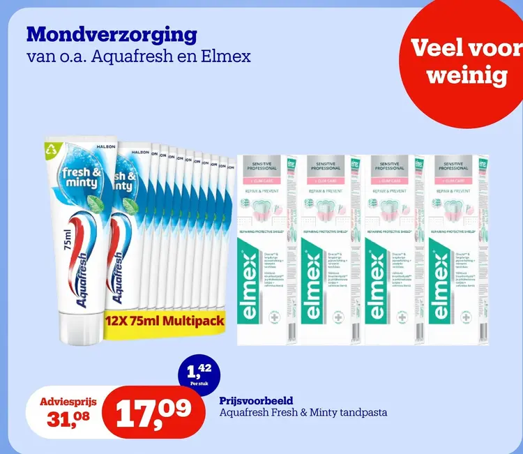 Promotie: Mondverzorging van o.a. Aquafresh en Elmex