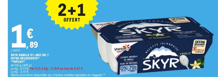 Promotie: Skyr vanille 0% mat.gr.