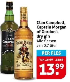 Aanbieding: Clan Campbell, Captain Morgan of Gordon's dry