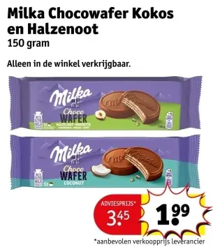 Aanbieding: Chocowafer Kokos en Halzenoot