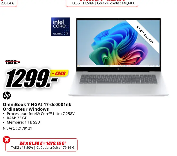 Offre: OmniBook 7 NGAI 17-dc0001nb
