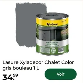 Offre: Lasure Xyladecor Chalet Color gris bouleau