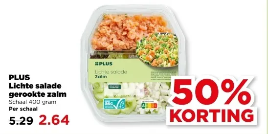 Aanbieding: Lichte salade gerookte zalm
