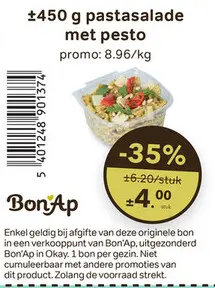 Promotie: pastasalade met pesto