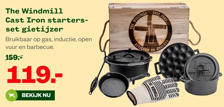 Aanbieding: The Windmill Cast Iron starters-set gietijzer