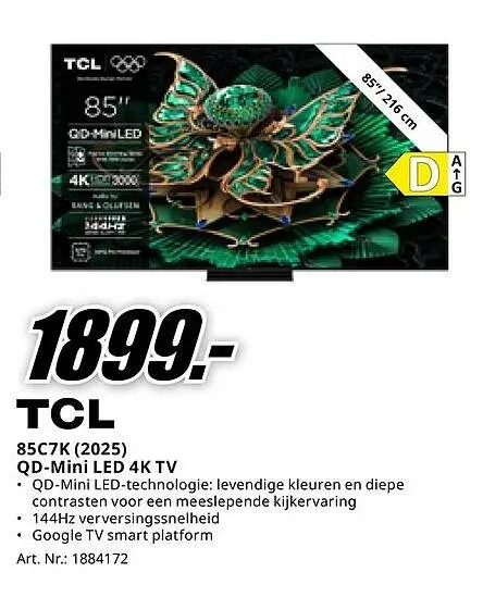 Aanbieding: 85C7K (2025) QD-Mini LED 4K TV