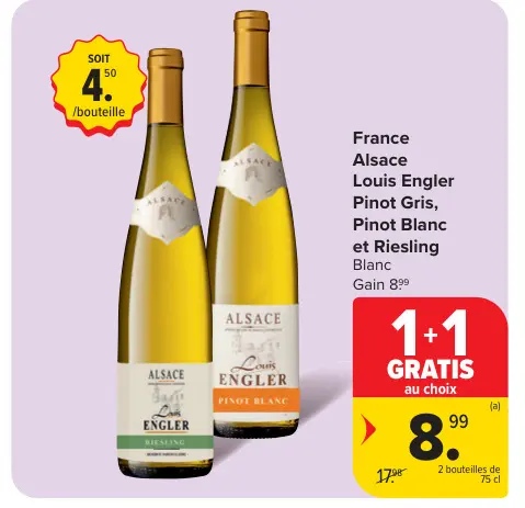 Offre: France Alsace Louis Engler Pinot Gris, Pinot Blanc et Riesling