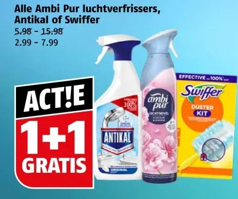 Aanbieding: Ambi Pur luchtverfrissers, Antikal of Swiffer