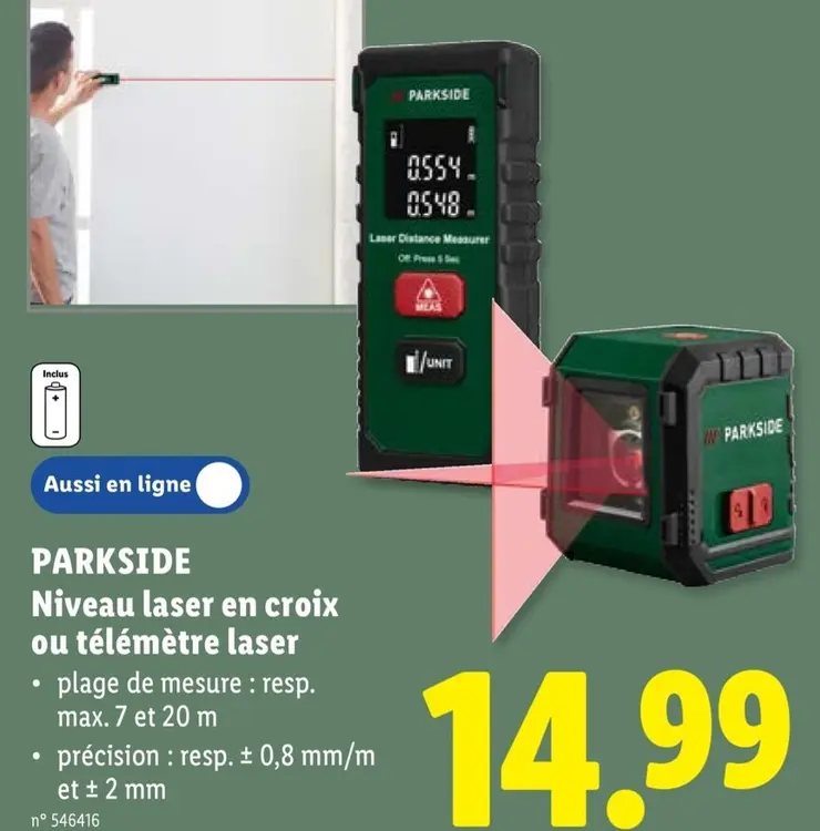 Offre: Niveau laser en croix ou télémètre laser