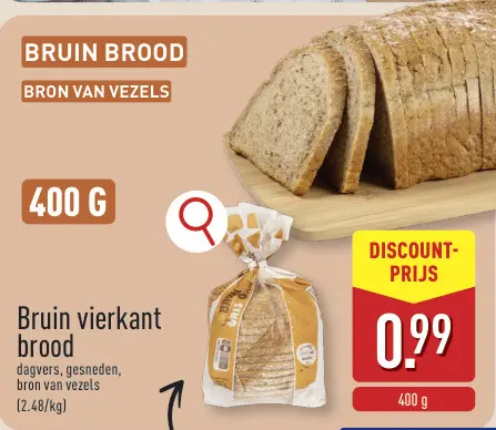 Promotie: Bruin vierkant brood