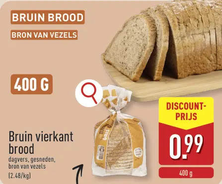 Promotie: Bruin vierkant brood
