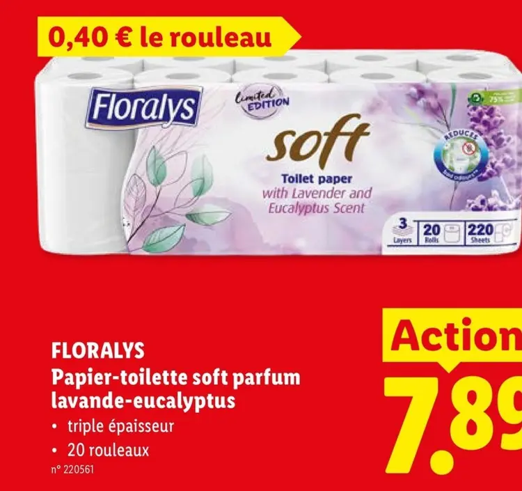 Offre: Papier-toilette soft parfum lavande-eucalyptus