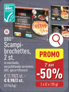 Aanbieding: BBQ Scampi-brochettes