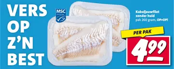 Aanbieding: Kabeljauwfilet zonder huid