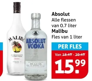Aanbieding: Absolut & Malibu
