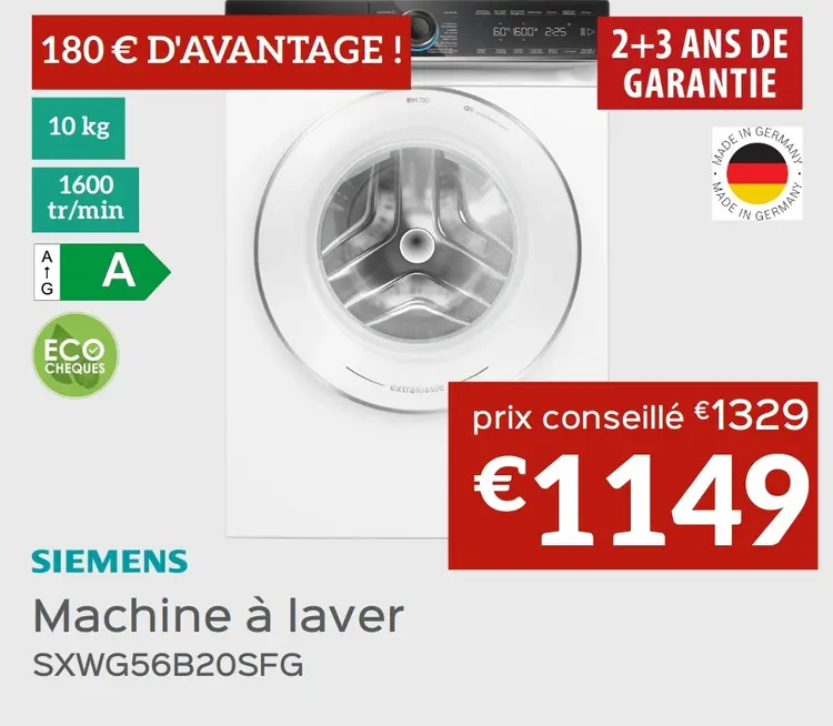 Offre: Machine à laver