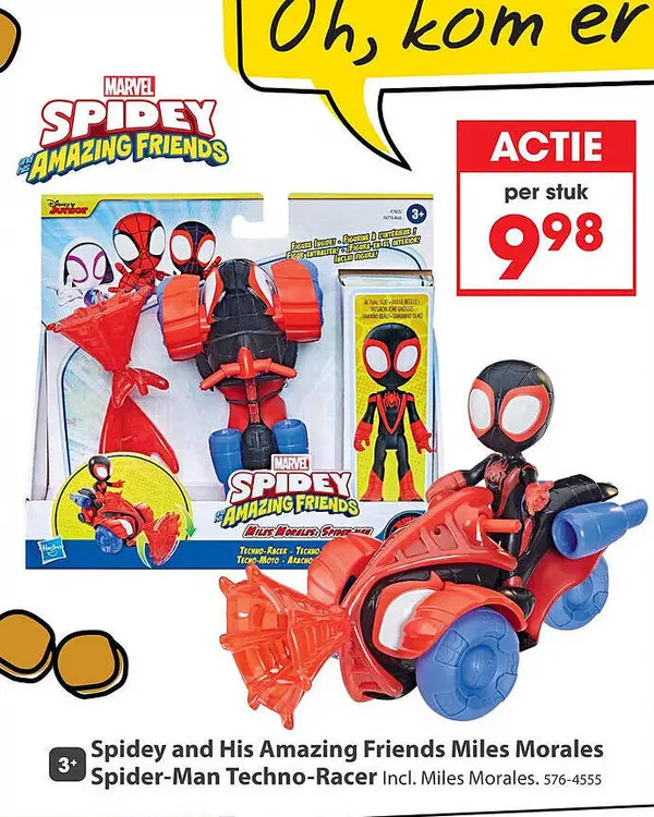 Aanbieding: Spidey and His Amazing Friends Miles Morales Spider-Man Techno-Racer