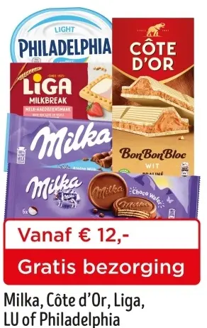 Aanbieding: Milka, Côte d'Or, Liga, LU of Philadelphia