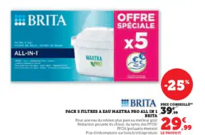 Offre: Pack 5 filtres a eau maxtra pro all in 1