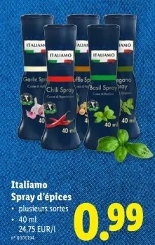 Offre: Italiamo Spray d'épices