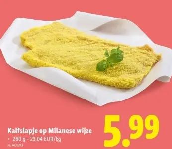Promotie: Kalfslapje op Milanese wijze