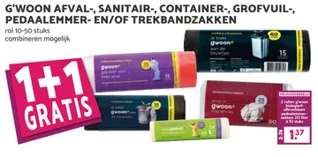 Aanbieding: Afval-, sanitair-, container-, grofvuil-, pedaalemmer- en/of trekbandzakken