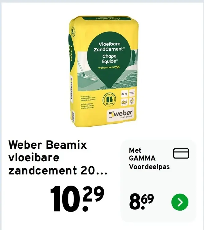 Aanbieding: Weber Beamix vloeibare zandcement 20...