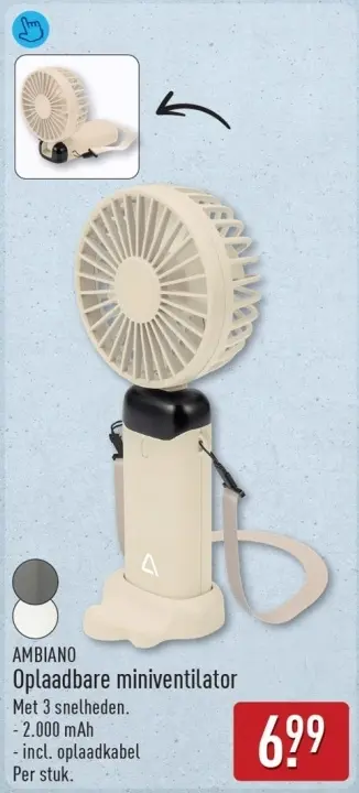 Aanbieding: Oplaadbare miniventilator