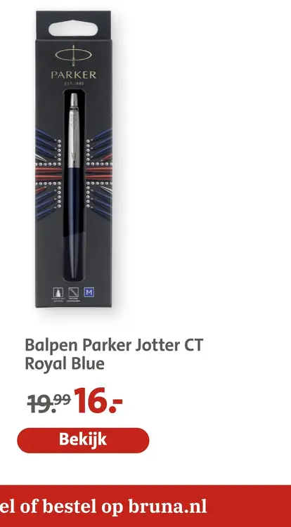 Aanbieding: Balpen Parker Jotter CT Royal Blue