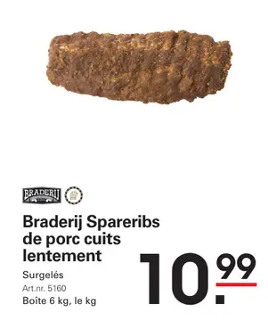 Offre: Braderij Spareribs de porc cuits lentement