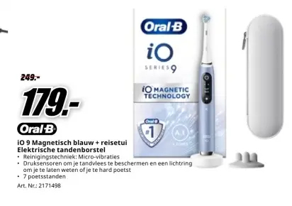 Promotie: iO 9 Magnetisch blauw + reisetui Elektrische