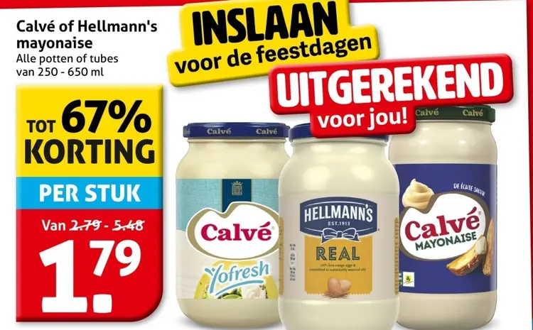 Aanbieding: Calvé of Hellmann's mayonaise
