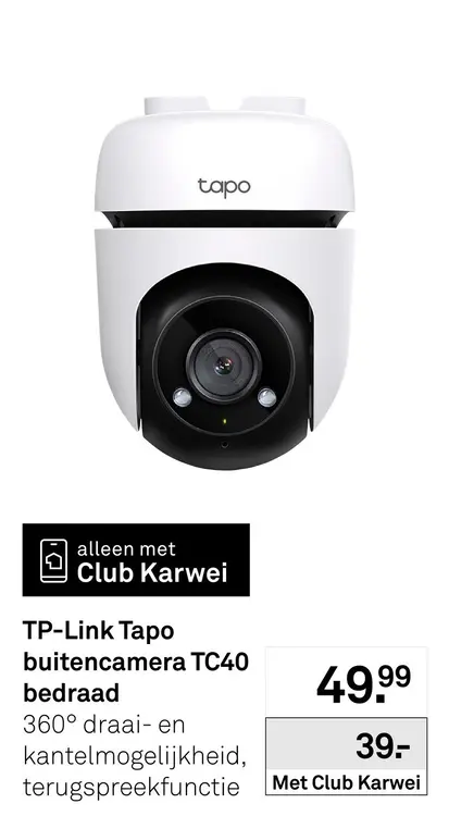 Aanbieding: TP-Link Tapo buitencamera TC40 bedraad