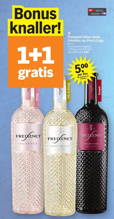 Promotie: Freixenet Italian Rosé, Primitivo en Pinot Grigio