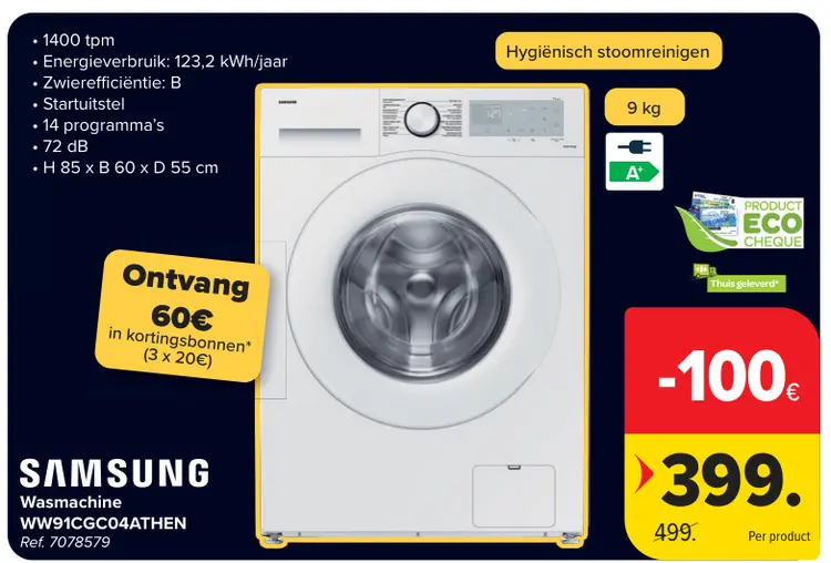 Promotie: Wasmachine WW91CGC04ATHEN