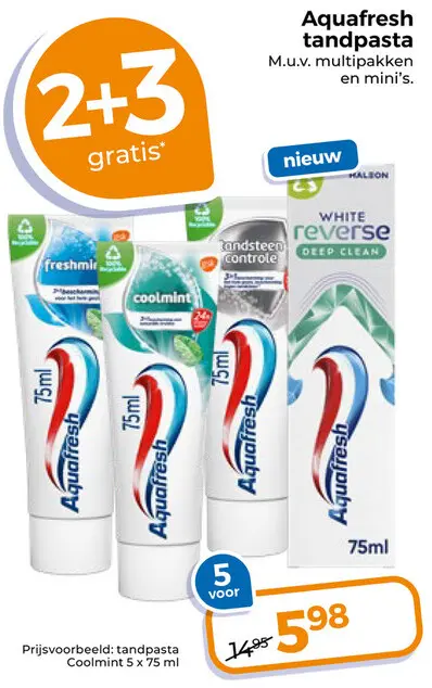 Aanbieding: Aquafresh tandpasta