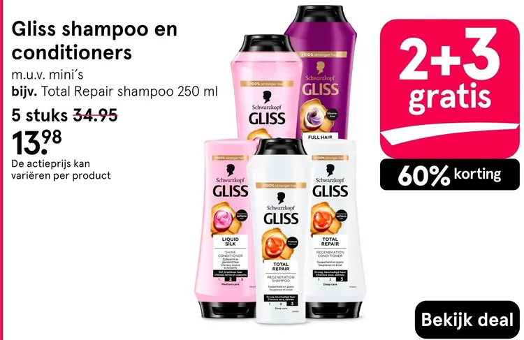 Aanbieding: Gliss shampoo en conditioners