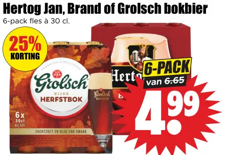 Aanbieding: Hertog Jan, Brand of Grolsch bokbier