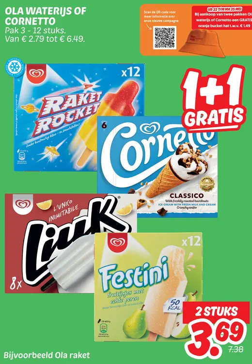 Ola waterijs of cornetto