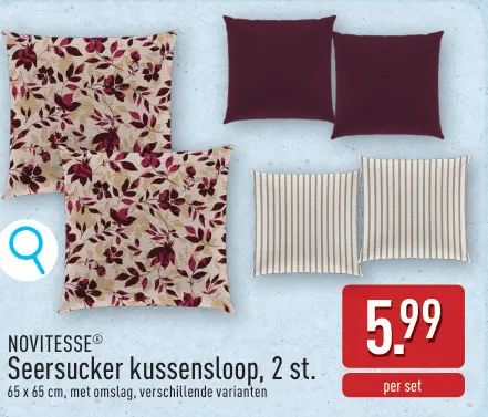 Promotie: NOVITESSE® Seersucker kussensloop, 2 st.